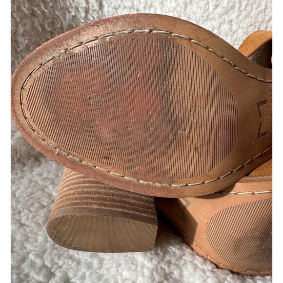 Marc Fisher Suede Sandals Womens 8 US Strappy Block Heel Brown Open Toe Booties - Picture 11 of 13
